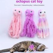 Resim 1 adet Kedi Oyuncağı, Karikatür Ahtapot Tasarımlı Evcil Hayvan Oyuncak, Dayanıklı Kemirme Kedi Oyuncağı, Kedi ve Köpek İçin Etkileşimli Malzeme 