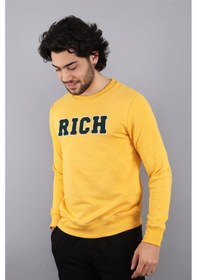 Resim Hardal Erkek Baskılı Sweatshirt Çok Renkli 