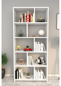 Resim Moonlife London Kitaplık Beyaz 