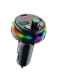 Resim Sprange Stf1 Rgb Işık Pd 25w Qc3.1a Şarj Bluetooth Fm Transmiter 
