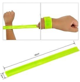 Resim Kol Bandı Yansıtıcı Bileklik 2 Adet Yeşil-Sarı, 3cm x 40CM, Kendiliğinden Sarıcı 