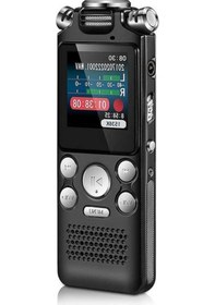 Resim Createtech 8gb Hd Ses Kaydedici, Gürültü Önleyici Çift Mikrofonlu Metal Kasa, Sesle Aktif Kayıt Cihazı 