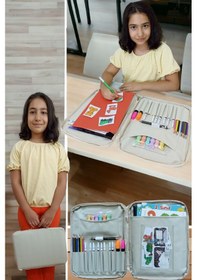 Resim Next Craft Evrak Kalemlik Çantası Çocuklar İçin Aktivite Etkinlik Çantası Boyama Ve Defter Çantası Bej 