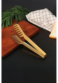 Resim Çelik Taraklı Mutfak Makarna Maşası Spagetti Maşa Cin623sr 