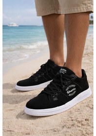 Resim Ghattix Yeni Sezon Erkek Keten Sneaker Ayakkabı Siyah Siyah 