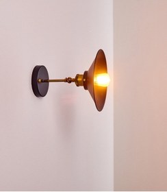 Resim RİOLİGHT RETRO TEKLİ METAL SARKIT DUVAR APLİK ŞAPKA ÇAPI: 22CM Siyah 