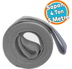 Resim Polyester Sapan Spanzet 4 Ton 5 Metre Gri Sağlam Yük Kaldırma Taşıma Indirme Halat 