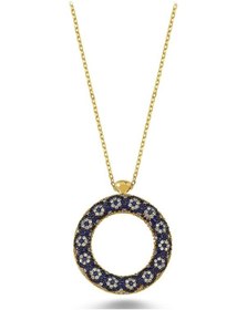 Resim Zirkon Taşlı Nazar Boncuğu Kolye (498587630) 