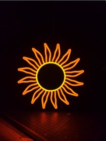 Resim Güneş Neon Led 3d Baskı Çok Renkli 