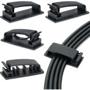 Resim Mena Rise Kablo Klipsleri 4'lü Set, Kendinden Yapışkanlı Kablo Düzenleyici Tutucu, Masa Altı Duvar Yatak Başlığı Için Kablo Sabitleyici, Pc Bilgisayar USB Şarj Ethernet Kablo Bağı, Ev Ofis Için 