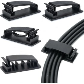 Resim Mena Rise Kablo Klipsleri 4'lü Set, Kendinden Yapışkanlı Kablo Düzenleyici Tutucu, Masa Altı Duvar Yatak Başlığı Için Kablo Sabitleyici, Pc Bilgisayar USB Şarj Ethernet Kablo Bağı, Ev Ofis Için 