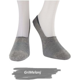 Resim Jiber Erkek Pamuklu Likralı Babet Çorap 7108 - 12 Adet Gri Melanj 