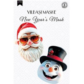 Resim Maske Yılbaşı Temalı 2li Kardan Adam Noel Baba Diğer 