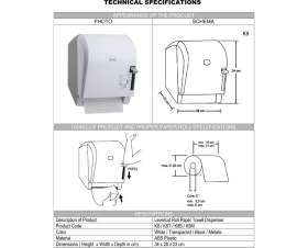 Resim Şeker Portakalım Vialli K8 Levercut Manuel Rulo Kağıt Havlu Dispenseri Aparatı Beyaz 
