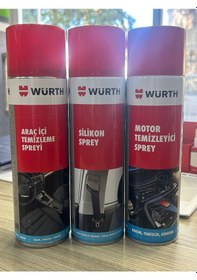 Resim Süper Set Würth Motor Temizleme-silikon Sprey-araç İçi Temizleme 
