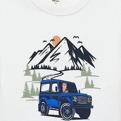 Resim Koton Erkek Bebek Pamuklu Uzun Kollu Bisiklet Yaka Baskılı Sweatshirt Ekru 