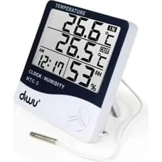 Resim Daders Home Htc-2 Problu Termometre Higrometre. Sıcaklık Nem Ölçer Saat 