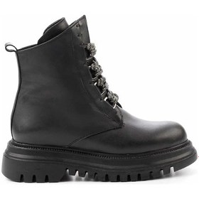 Resim Siyah Hakiki Deri Kadın Bot & Bootie K02531206603 Siyah 