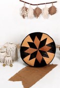 Resim Ottoman Pouffe İskandinav El Yapımı Hakiki Kuzu Derisi Bohem Bahçe Balkon Bungalov Puf Minder 60x30cm(DOLGUSUZ) 