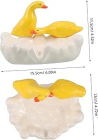 Resim Amosfun Seramik Kendinden Drenajlı Sabunluk Tutucu Sevimli Ördek Şekli Sabunluk Drenaj Ile Duş Sabun Tutucu Sabun Tepsisi Tasarrufu Duş Banyo Küvet Mutfak Lavabo 