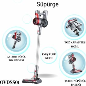 Resim Onvo Işıklı Şarjlı Dikey Süpürge 