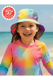 Resim Denokids UV Korumalı Batik Desenli Kız Çocuk Şapka 