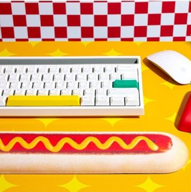 Resim Mustard Hot Dog Silikon Klavye Desteği 