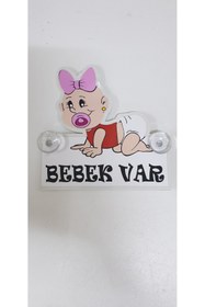 Resim Yalova Oto Aksesuar Arabada Bebek Var Araba Stickeri Bebek Pleksi çift Vantuzlu 