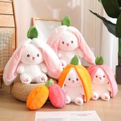 Resim 1pc Dönüştürülebilir Meyve Tavşan Peluş Oyuncak - Aile ve Çocuklar için Yumuşak ve Sevimli Doldurulmuş Hayvan, İdeal Doğum Günü Hediyesi, Çeşitli Renklerde 