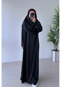 Resim Kahijab Tek Parça Namaz Elbisesi - Siyah Siyah 