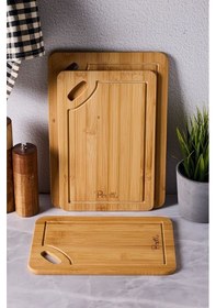 Resim Perotti Bamboo 3'lü Kesme Doğrama Tahtası 16332 Ahşap 