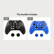Resim Willowhaven Xbox One S Silikon Kılıf + 2 Adet Joystick Başlığı Siyah Mavi 