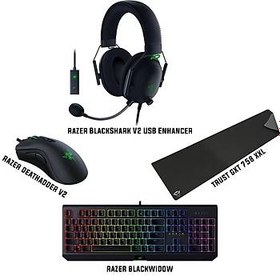 Resim Razer Blackwidow + Razer Blackshark V2 Usb Enchancer + Razer Deathadder V2 + Trust GXT 758 XXL Bundle 