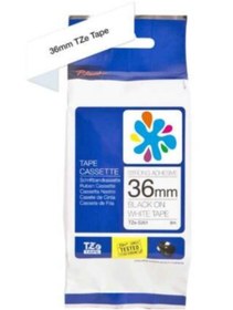 Resim Brother TZe-S261 Beyaz üzerine Siyah Güçlü Yapışkanlı Laminasyonlu Muadil Etiket 