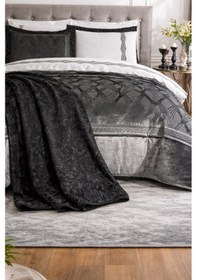 Resim Özdilek Velours Çeyiz Seti 10 Parça - Antrasit Antrasit 