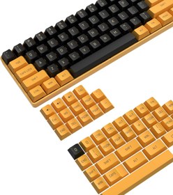 Resim ATTACK SHARK ANSI Mekanik Klavyeler için Çift Çekim Profili OEM PBT Klavye Kapağı Komple Seti. Cherry/Gateron/Kailh/Akko ve diğer MX anahtarlarını destekler. Sadece tuş başlıkları, anahtar çekicili-Siyah (150 tuş) 
