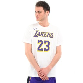 Resim Los Angeles Lakers NBA Erkek Beyaz Basketbol T-Shirt DR6380-108 
