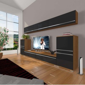 Resim Decoraktiv Eko 9 Mdf Std Tv Ünitesi Tv Sehpası - Ceviz - Siyah 