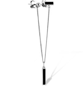 Resim Piano Jewellery 14 Ayar Altın Rhythm Ikili Kombin Siyah Mineli Tek Küpe 