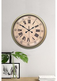 Resim Nostalji Stil 40 Cm Metal Eskitme Duvar Saati Diğer 