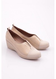 Resim Dgn 2331 Kadin Lastik Detayli Dolgu Taban Comfort Ayakkabi 2331-2-R146975 Ekru 
