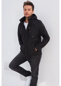 Resim Delpino Erkek Su Ve Rüzgar Geçirmez Softshell Mont 434274507 - Siyah 