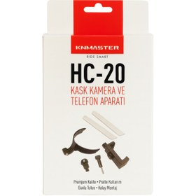 Resim Knmaster HC-20 Motosiklet Kask Çene Yapıştırıcılı Telefon Ve Aksiyon Kamera Tutucu Full Set 