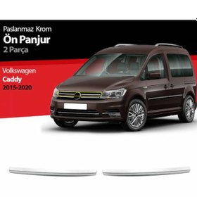 Resim Vw Caddy 2015-2020 Krom Ön Panjur P.Çelik 2 Prç. 