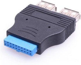 Resim Parcbeny 2449 19 Pin 2xUSB 3.0 To 9 Pin USB 2.0 Çevirici Dönüştürücü Adaptör 