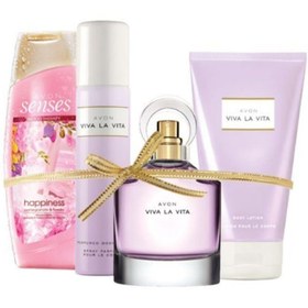 Resim Avon Vıva La Vıta Edp Kadın Parfüm Seti + Senses Nar Ve Frezya Kokulu Duş Jeli 250ml 