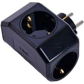 Resim Yonca Siyah 3'lü Topraklı Priz Diğer 