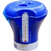 Resim Yüzer Dağıtıcı Yüzer Kap Havuz Spa Klor Tablet Dağıtıcı Termometreli F/c Ekranlı 