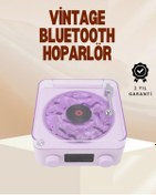 Resim byzm Retro Pikap Hoparlör – Şarjlı Kablosuz Projektör ve Gece Lambası 