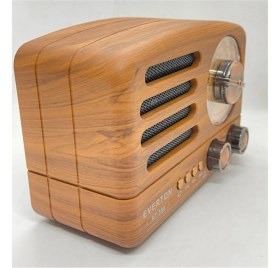 Resim Kahverengi Nostaljik Bluetooth Müzik Kutusu, Usb, Sd ve Radyo Özellikleriyle 